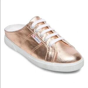 Anthropologie superga rose gold slide-on mule sneakers size 37 (6.5 USA)